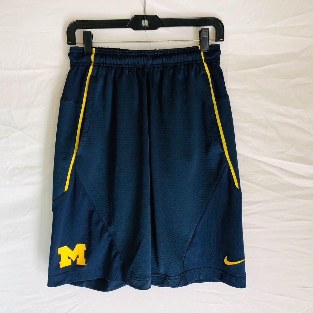 Nike Mens Blue Michigan Wolverines Athletic Basketball Shorts Size Small